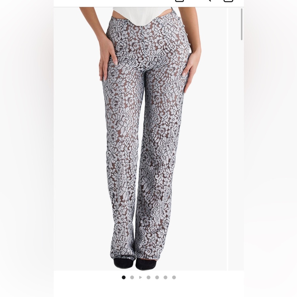 House of CB Mara Floral Lace Straight Leg Trousers